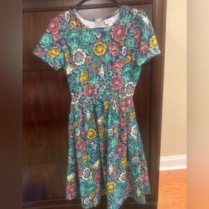 LuLaRoe Floral Dress - Green and Yellow